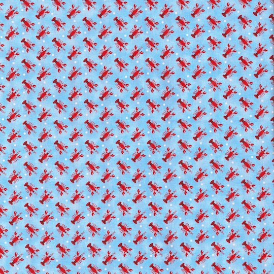 Fabric Traditions Light Blue Lobsters Cotton Fabric